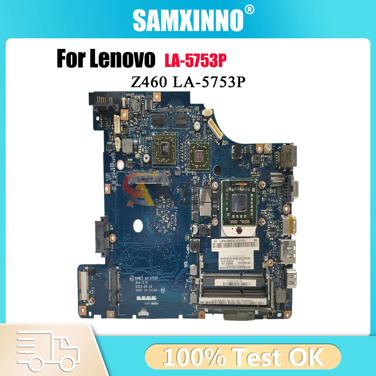 

Материнская плата для ноутбука Lenovo G465 Z465 LA-5753P с графическим процессором HD5470M 512M, 100% полностью протестирована