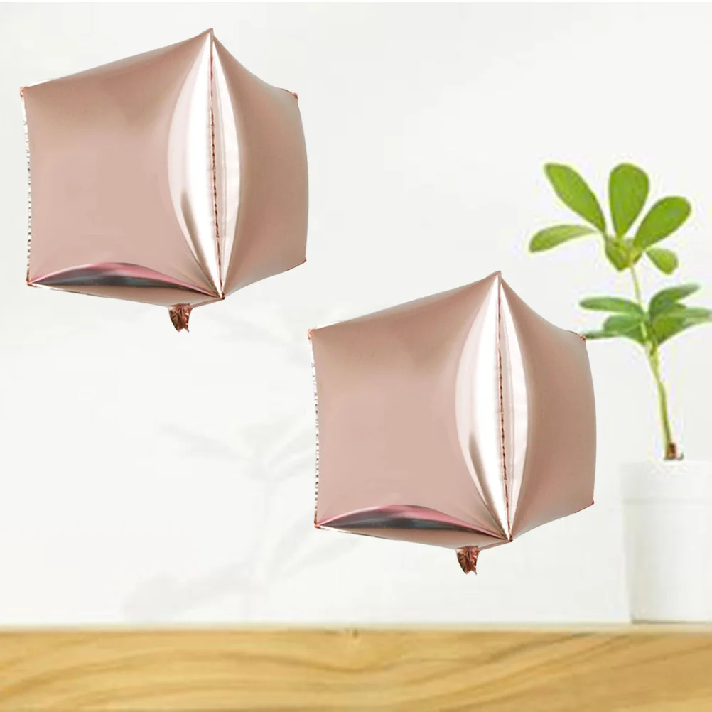 

5pcs 24Inch 24Inch Ballons Aluminum Film Balloon Cube Foil Balloons For Party Supplies Birthday Wedding Decor Rose Gold