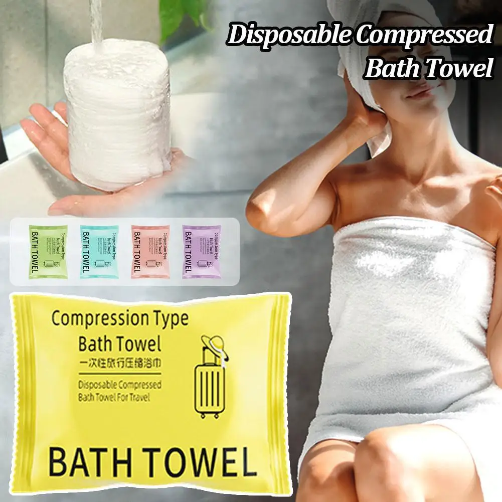 1pc Compressed Bath Towel Skin-Friendly Cleaning Dead Skin Remover Disposable Thickened Large Bath Towels Travel Accessories