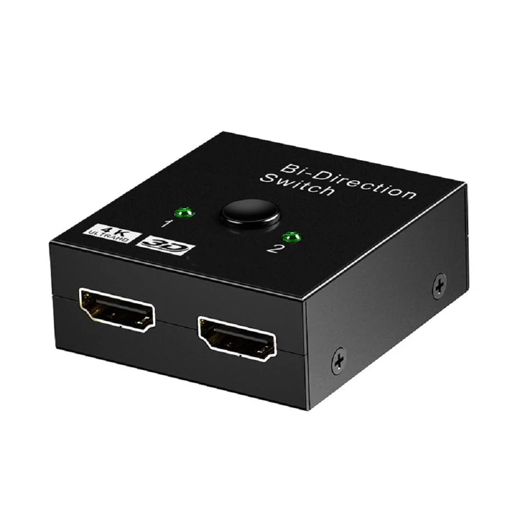 4K HDMI-Compatible Switch 2 Ports Bi-directional 1x2 / 2x1 HDMI-Compatible Switcher Splitter Supports Ultra HD 4K 1080P 3D HDR