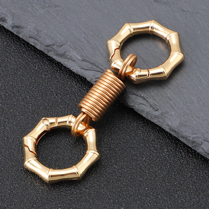 LLavero de Metal, llavero de regalo para hombre, llavero de Metal con doble anillo, hebilla colgante para la cintura, soporte para llaves antipérdida, herramientas EDC, llaveros de coche