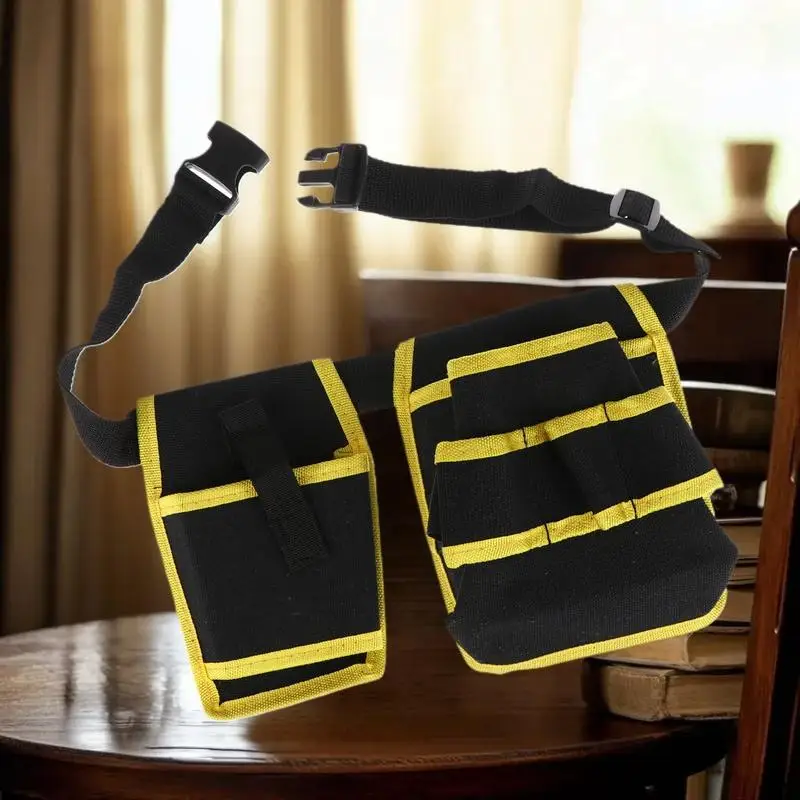 360 Rotating Electrician Tool Bag Waterproof Adjustable Waist Belt Pouch Multiple Pockets Wear-resistant Tools Storage Bag