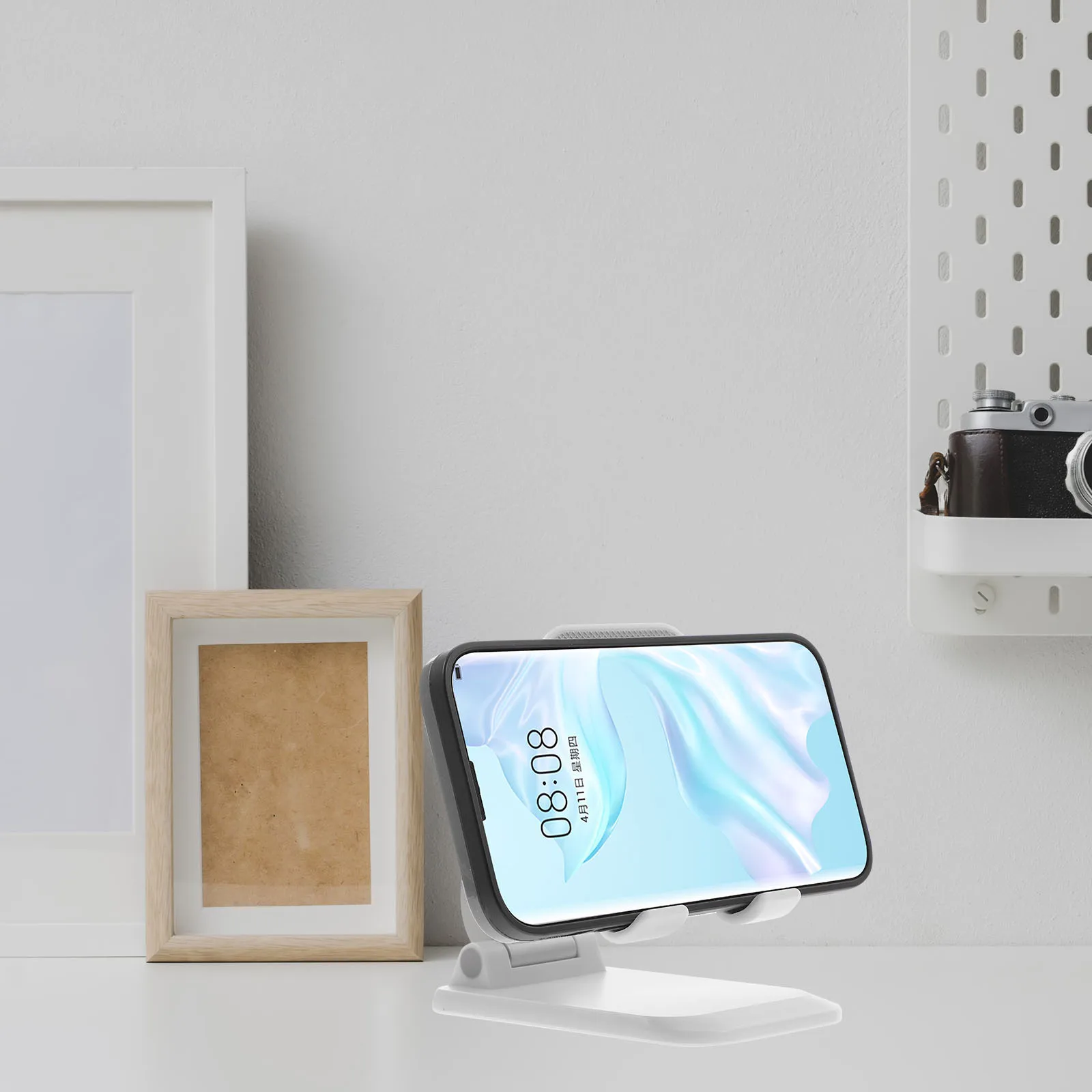 

Adjustable Cell Phone Stand Foldable Portable Holder Desk Rack Minimalist Design Stable Phone Shelf for Office Home Bedroom