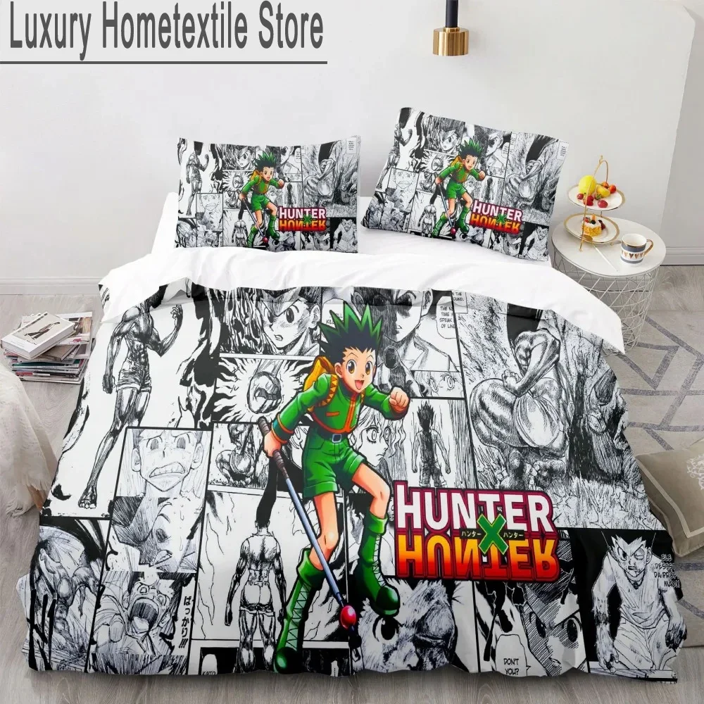 3d Hunter X Hunter Bedding Set Twin Full Queen Size Anime Bed Set Children Kids Duvet Cover Bedroom Home Decor