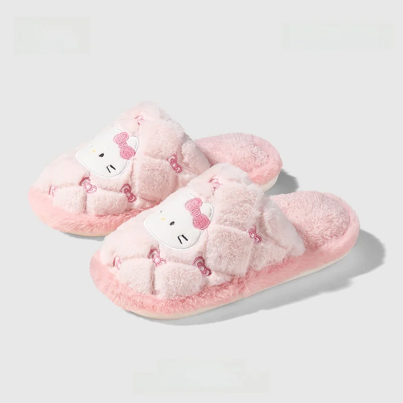 

Kids' Slippers House Shoes Hello Kitty Cotton Winter Shoes For Girls Anti-slip Soft Bottom Warm Black Pink Shoes Size 36-41