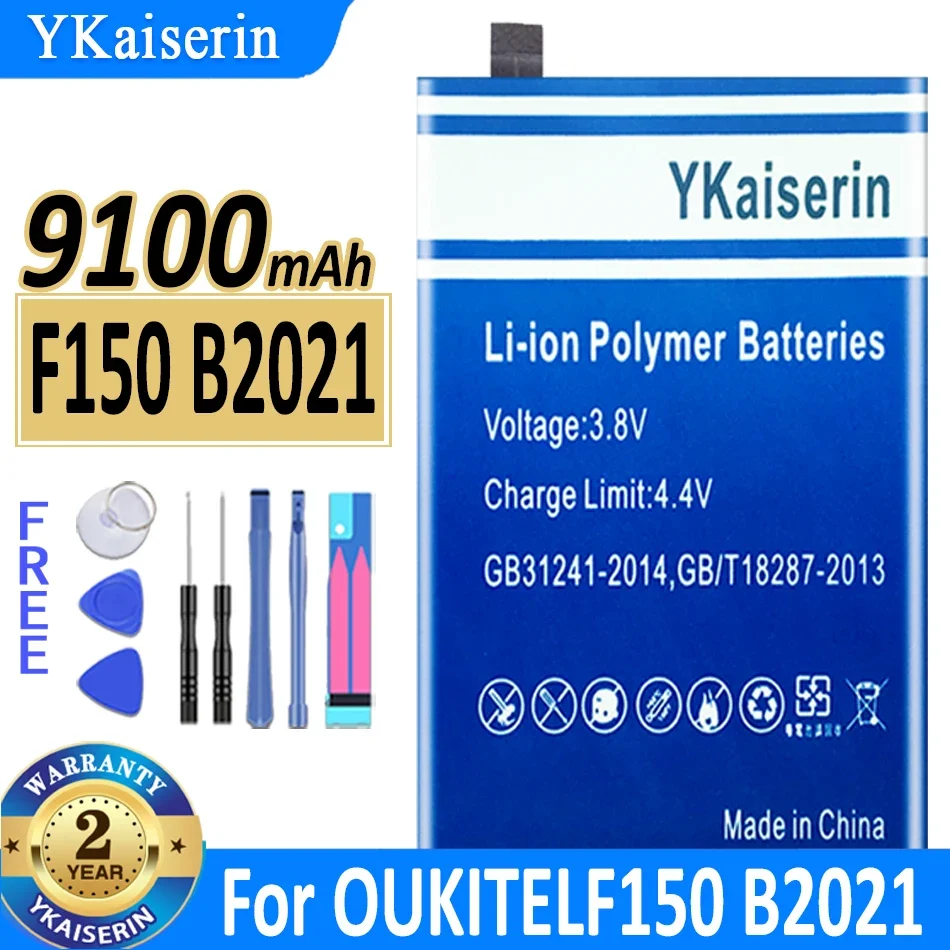 YKaiserin 9100mAh~9500mAh for Oukitel IIIF150 R2022 Battery for Oukitel F150 B2021 Mobile Phone Batterie Bateria Warranty Track