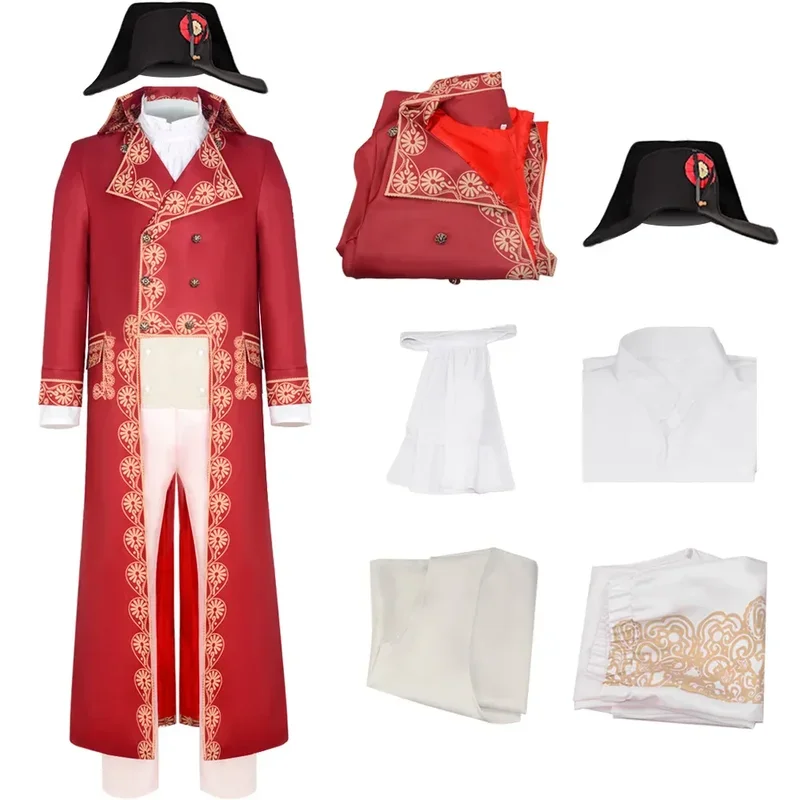 New Medieval Cosplay Napoleon Men's Costume Court Vintage Bonaparte Military Uniform  King Tuxedo Halloween Masquerade Suit