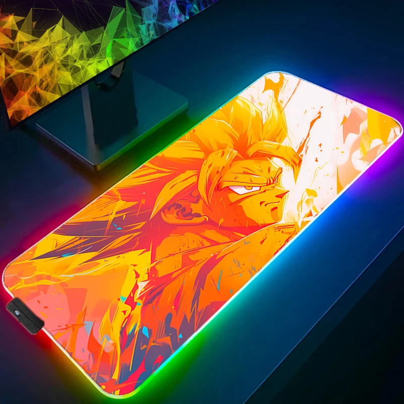 

RGB Mouse Pad dragon Ball Gamer Gaming Accessories Varmilo Keyboard PC Computer Desk Mat Carpet Backlight LED Anime Mousepad