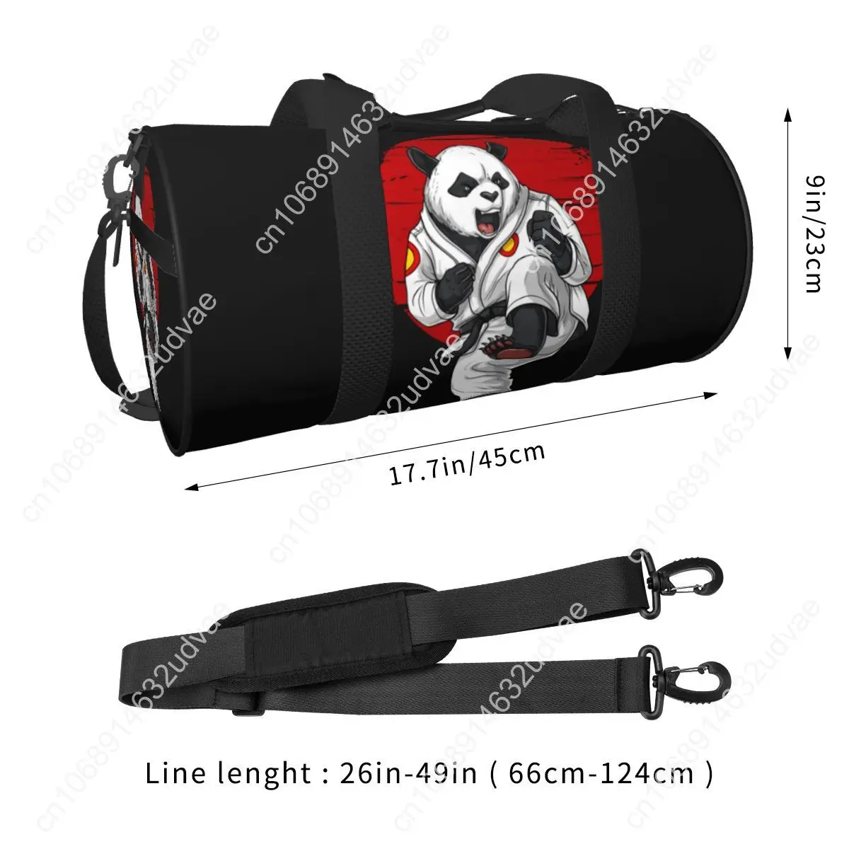 Fun Panda Bear Gym Bag Karate Taekwondo Travel Training Sports Bags Couple Custom with Shoes Retro Fitness Bag Portable Handbags