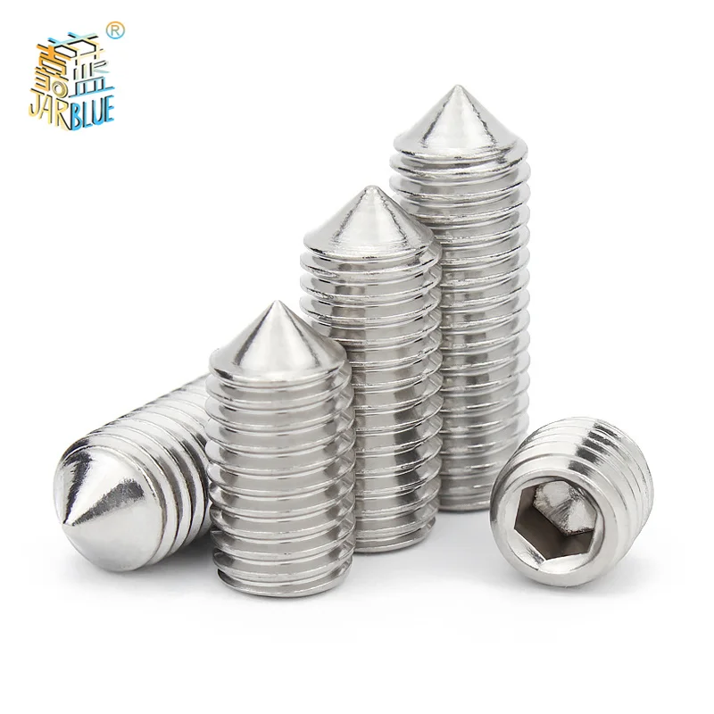 

10pcs/lot Hex hexagon socket set screw cone point grub screw M2 M2.5 M3 M4 M5 M6 M8 M10 M12 304 Stainless Steel DIN914