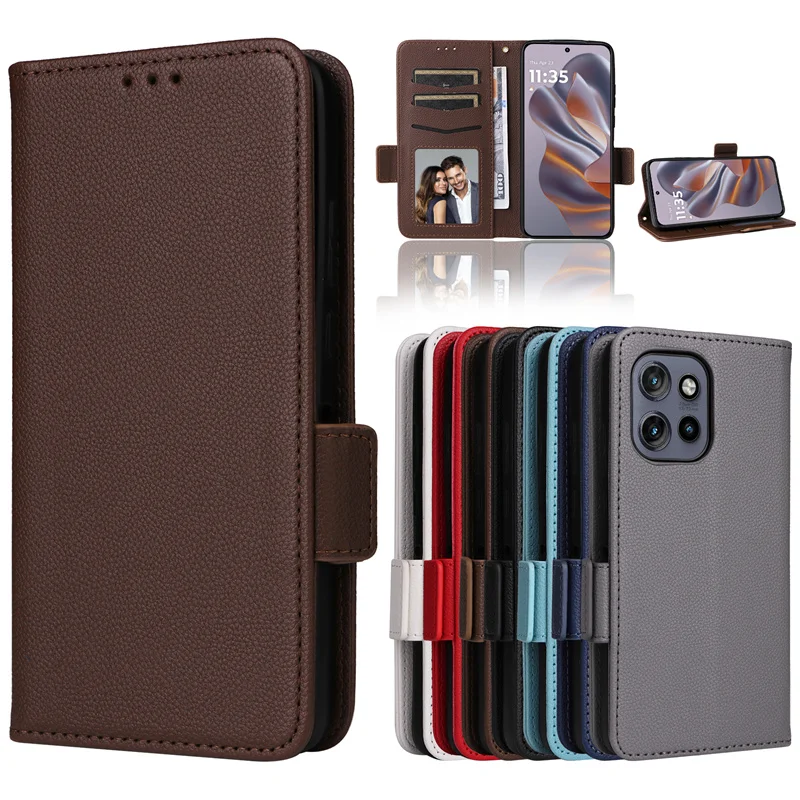 For Motorola Thinkphone 25 Side buckle lychee pattern leather cover wallet case purse for Moto Edge 50 Neo Magnetic Phone Cover image 6