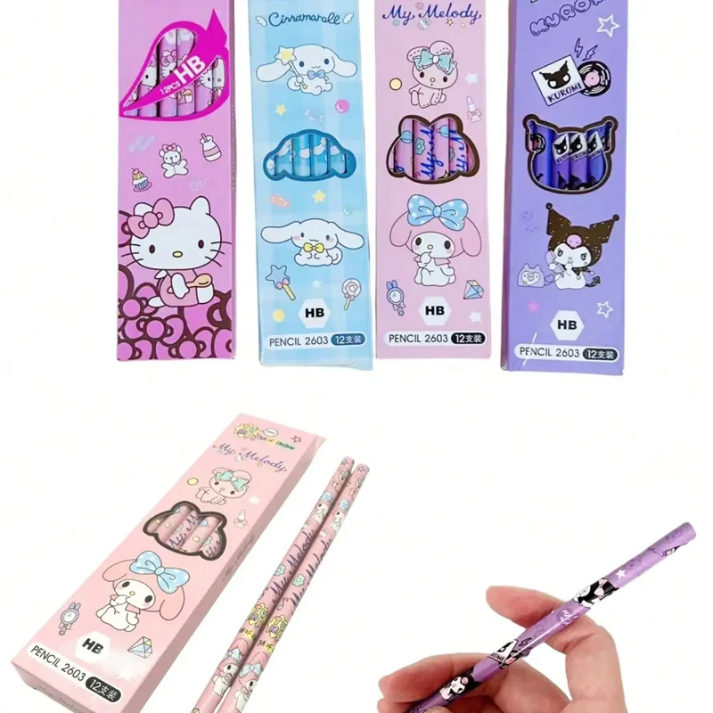 

Карандаш Melody Kuromi Cinnamoroll HB, черные карандаши для рисования, основные канцелярские принадлежности для женщин и мужчин, подарок