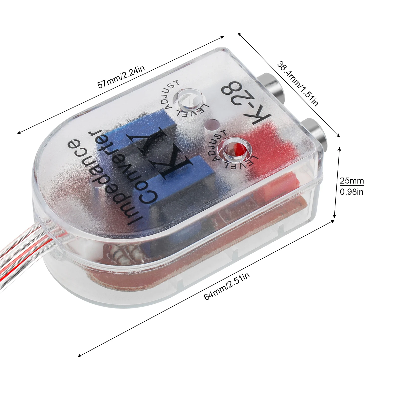 Double Coil Transformer RCA Car Subwoofer High Frequency to Low Frequency Converter with 82MM Line, Wear-resistant Converter