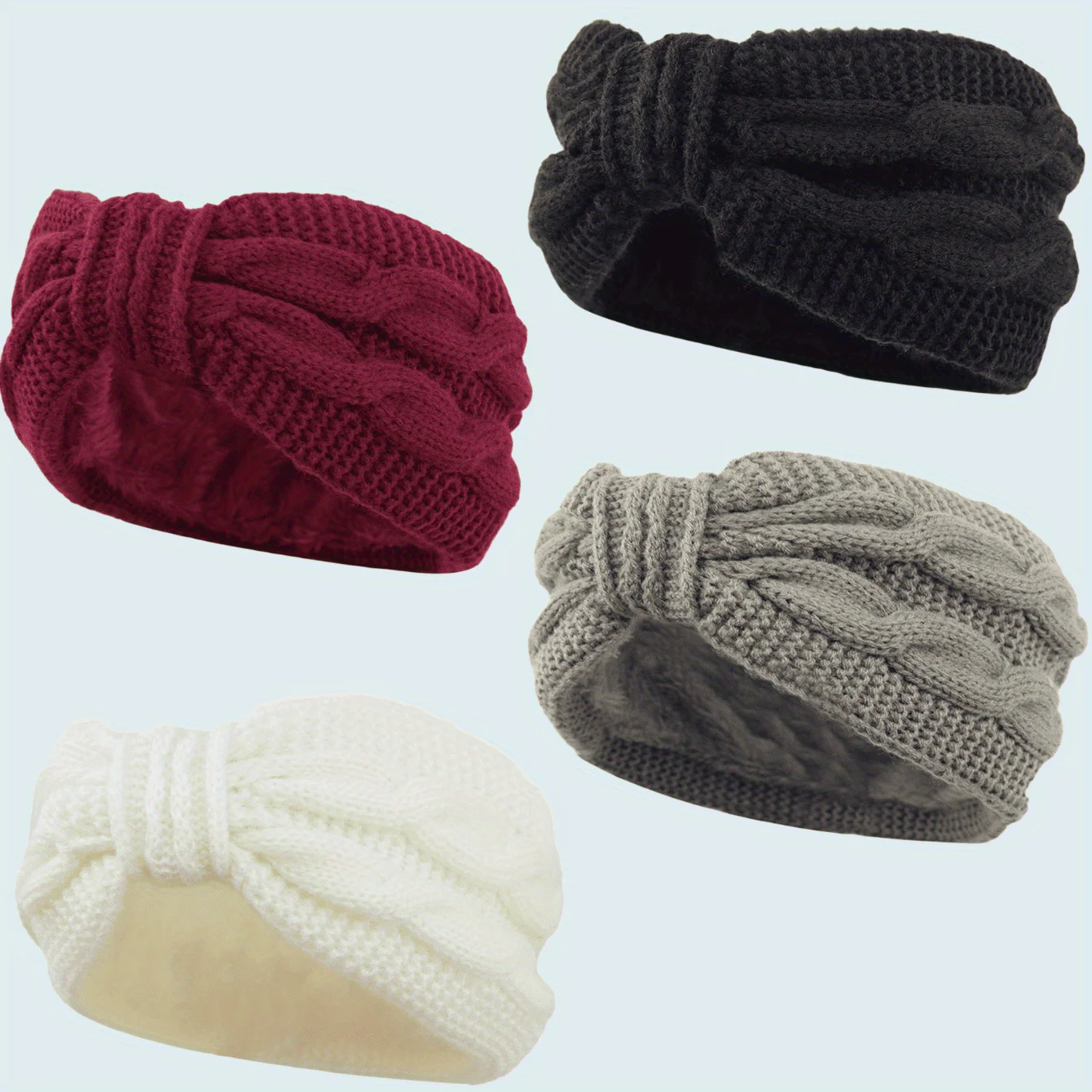 

Autumn Winter Plush Wool Knitting Cross Knot Headband For Women Elastic Sports Hair Bands Ear Warmers Female Head Cover Turban