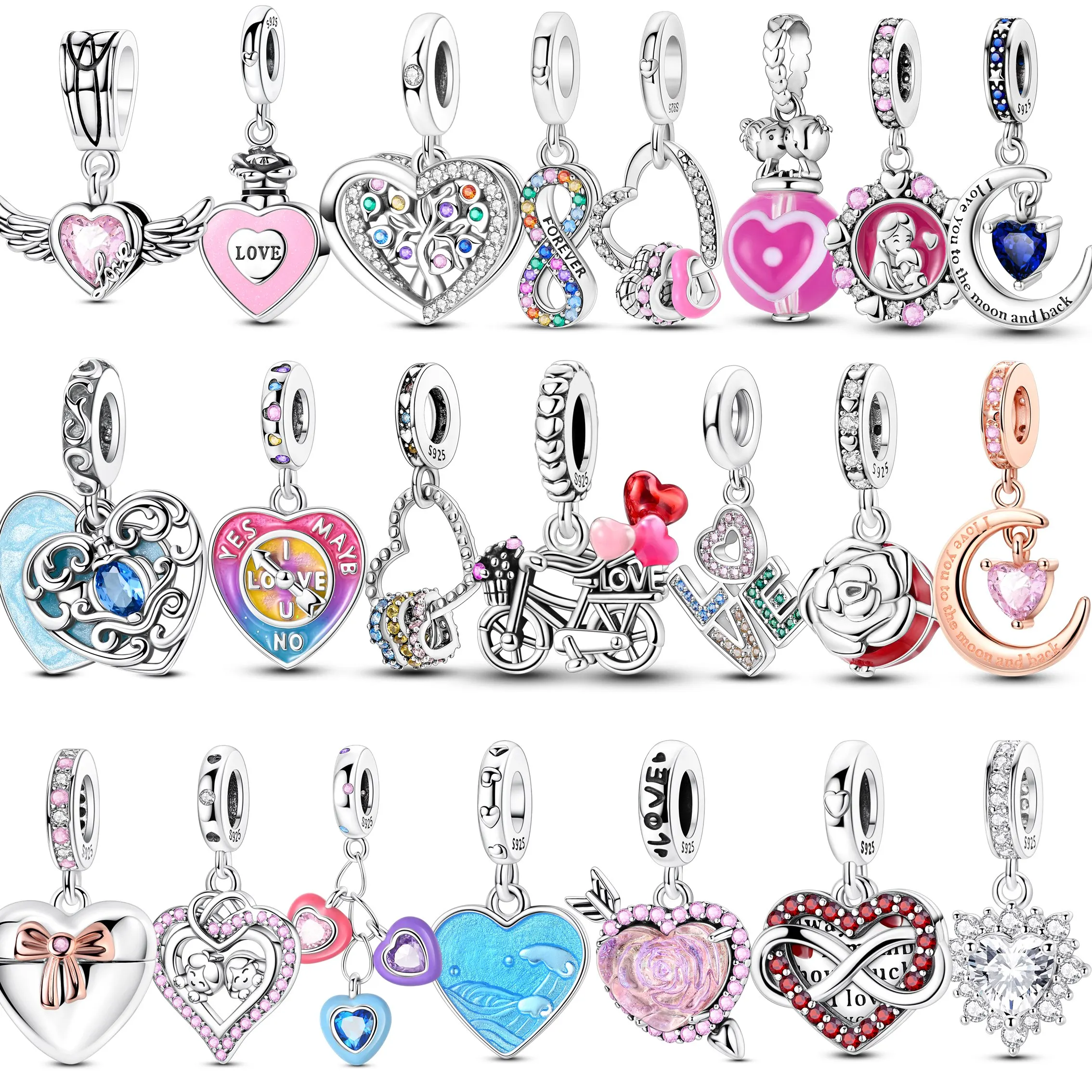 

Charms 925 Sterling Silver Infinite Love & Friendship Beads Pendent Jewelry Fits 925 Original Bracelet Diy Gift For Women