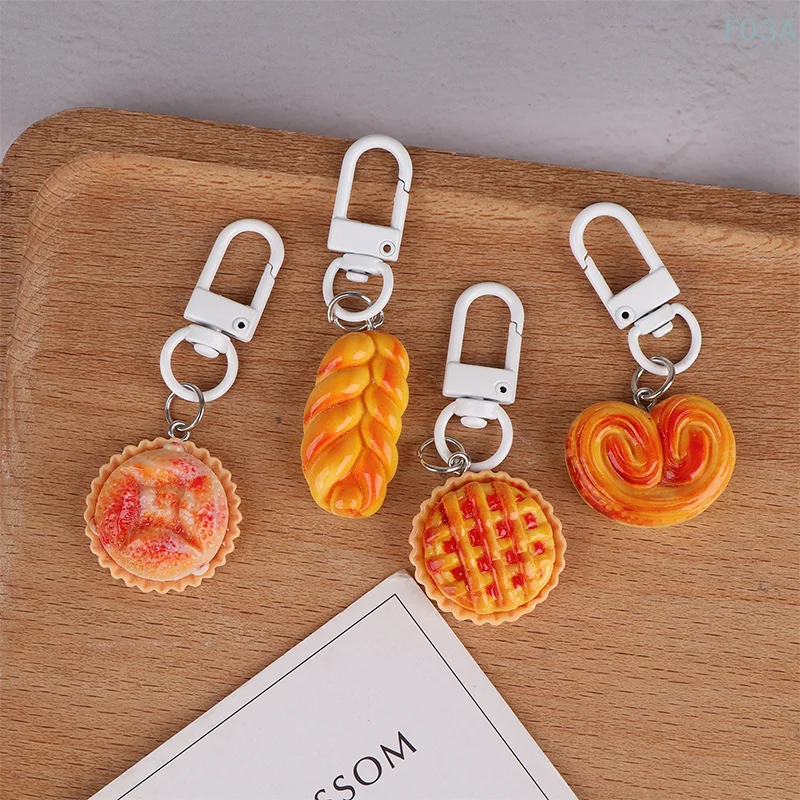 8pcs Funny Keychain Children Gifts Cartoon Keyring Simulation Food Toy Creative Cute Food Model Pendant Backpack Decor