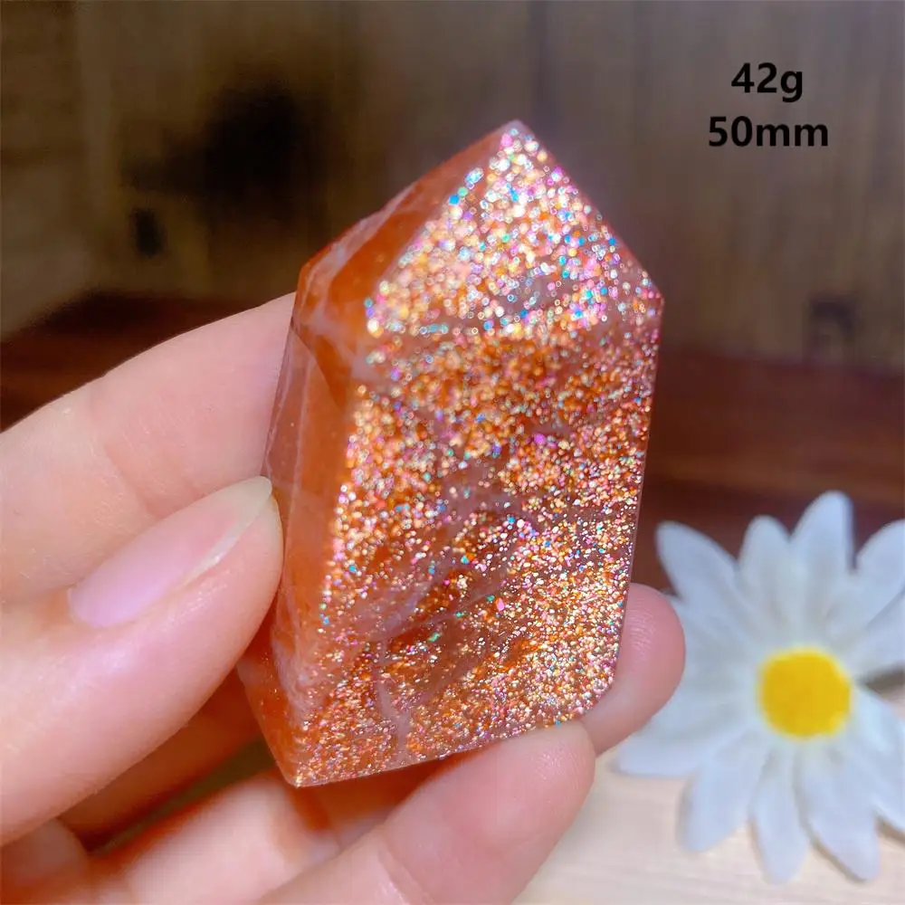 High Quality Natural Crystals Gem Sunstone Towers Flashy Point Gemstones Healing Mineral Energy Home Decorations Reiki Gifts