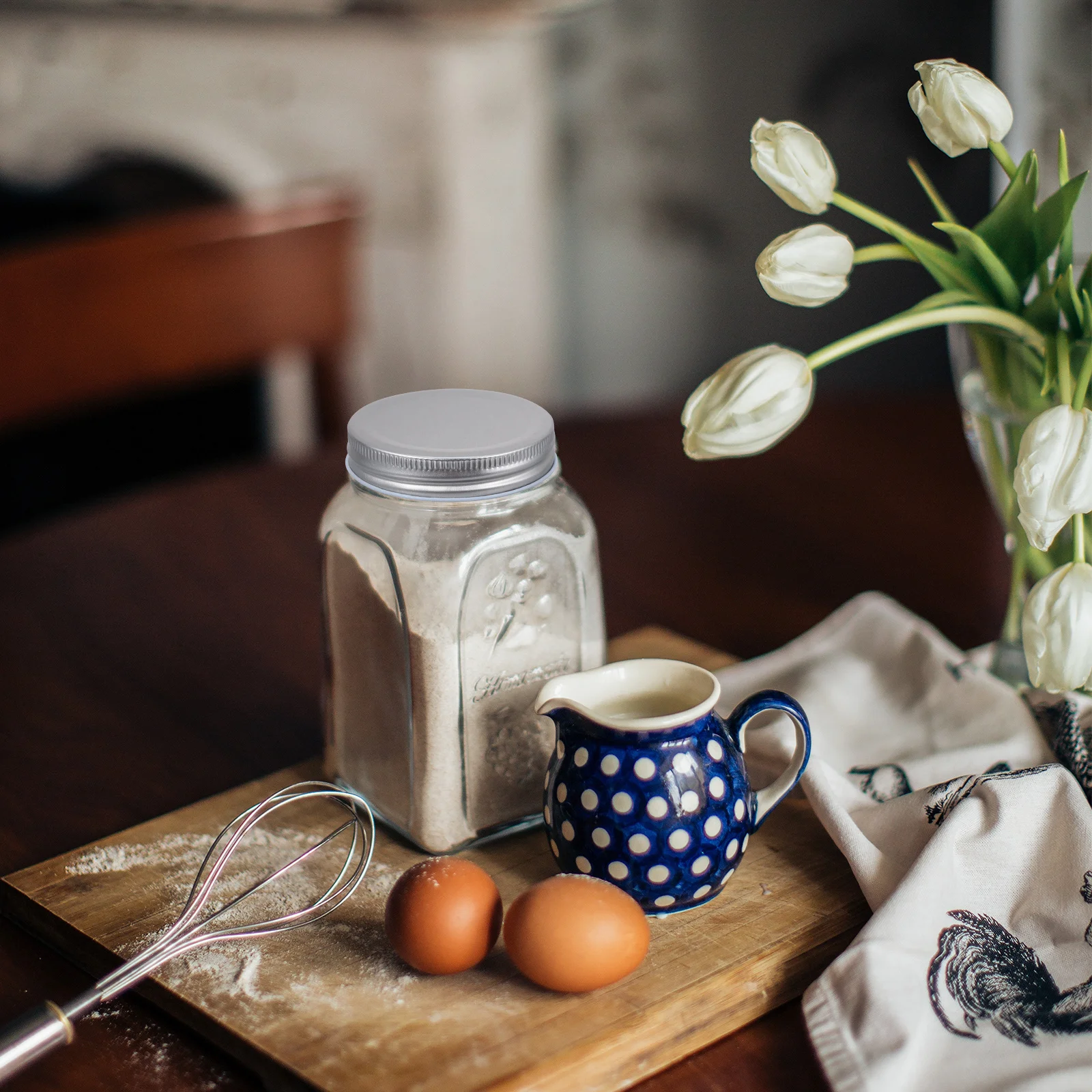 

16pcs 70Mm Tinplate Jar Lids One Piece Airtight Leak Proof Food Storage Covers Dishwasher Safe For Kitchen Barware Use Jar Lids