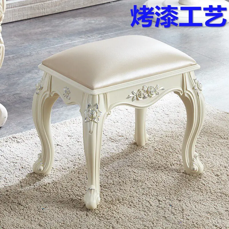 European American dresser stool makeup  soft bag small square home chair princess bedroom manicure stool guzheng stoo