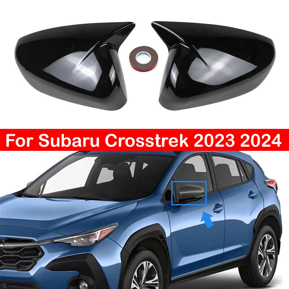 

For Subaru Crosstrek 2023 2024 Car Sticker Rearview Side Mirror Cover Wing Cap Exterior Door Rear View Case Trim Carbon Fiber