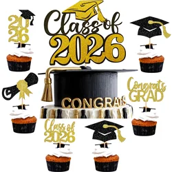 Bachelor Cap Congrasts Grad Acrylic Cake Toppers Congratulation Class of 2026 Graduate Birthday Cake Decoration Multi-Styles