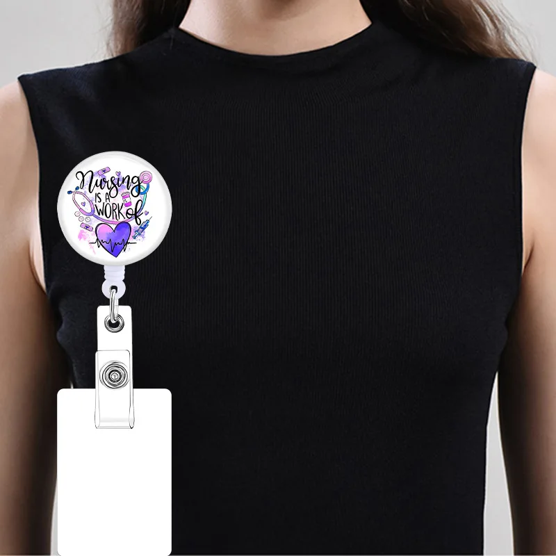 1PC Retractable Badge Reel Nurse Doctor ID Card Holder Clip Hospital Office Name Tag Badge Accessories
