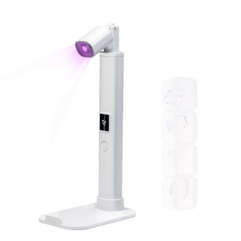 E1YE UV LED Unhas Lâmpada portátil com suporte ajustável Secador gel portátil recarregável