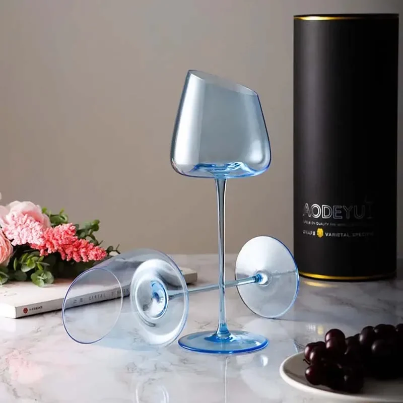 4/2/1Pcs 580ml Luxury Fashion Burgundy Bordeaux Goblet Big Belly Tasting Cup Party Bar Blue Champagne Cup Wedding Red Wine Glass