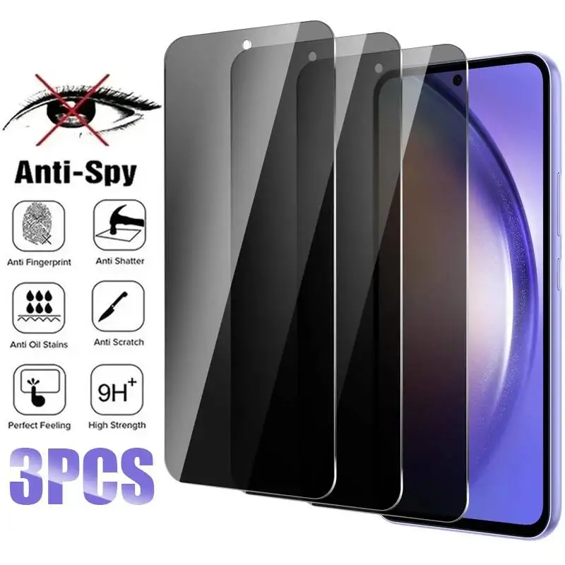 

Защитная пленка для экрана Samsung A53 A13 A52S A52 A32 A02S A03S A12 A51 A71 A72 A22 A33 A73 A54 A55 5G, 3 шт., антишпионское стекло