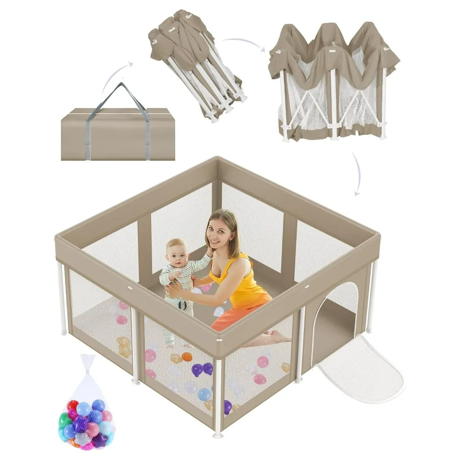 Cercadinho dobrável para bebês, 50x50 playard para bebês e crianças, cerca portátil de segurança para bebês, leve, sem instalação, ambiente interno e externo