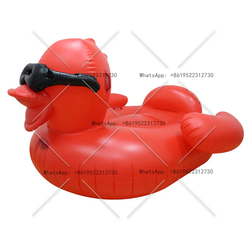 

Inflatable swimming ring big red duck mount adult water inflatable duck floating bed