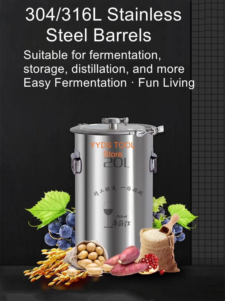304  316 Stainless Steel Fermentation Barrel for Home Wine Making—A Versatile Barrel for Sealed Fruit Wines