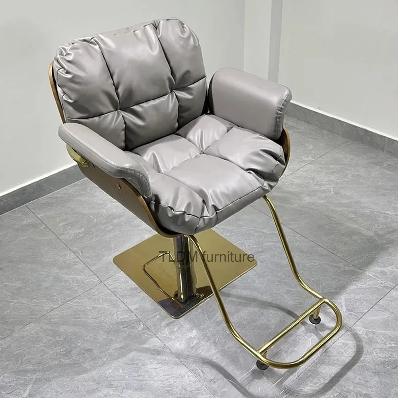 Luxury Comfort Salon Chair Portable Barbershop Hidraulic Leg Salon Chair Swivel Vintage Silla De Barbero Commercial Furniture