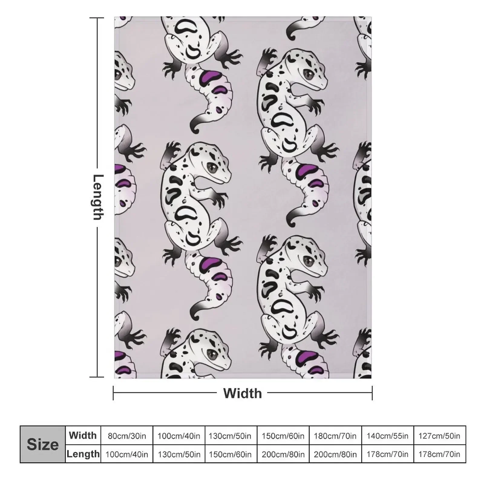 Asexual Pride Leopard Gecko Throw Blanket couch cozy soft plush fuzzy picnic outdoor blanket