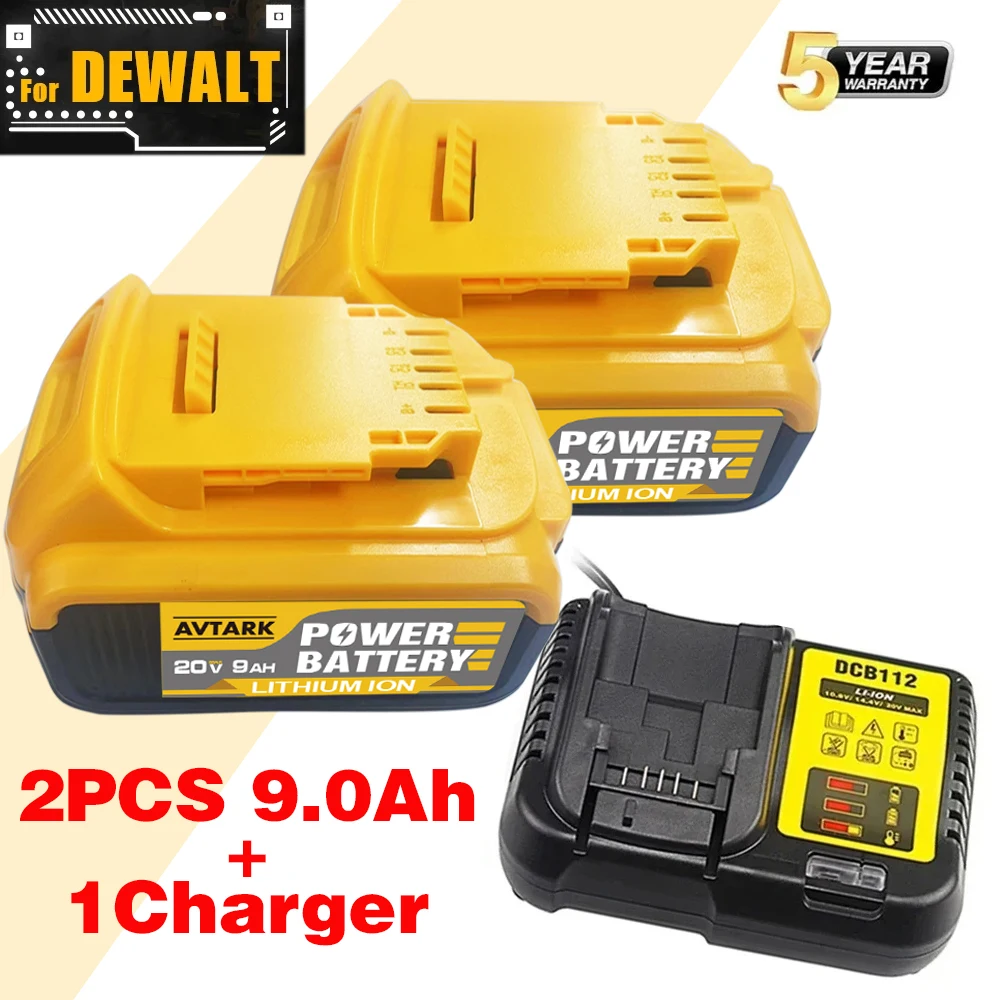 

12.0Ahfor Dewalt 20V battery 18650 rechargeable lithium-ion batteryreplaceable Dewalt DCB201 DCB203DCB205 with charger