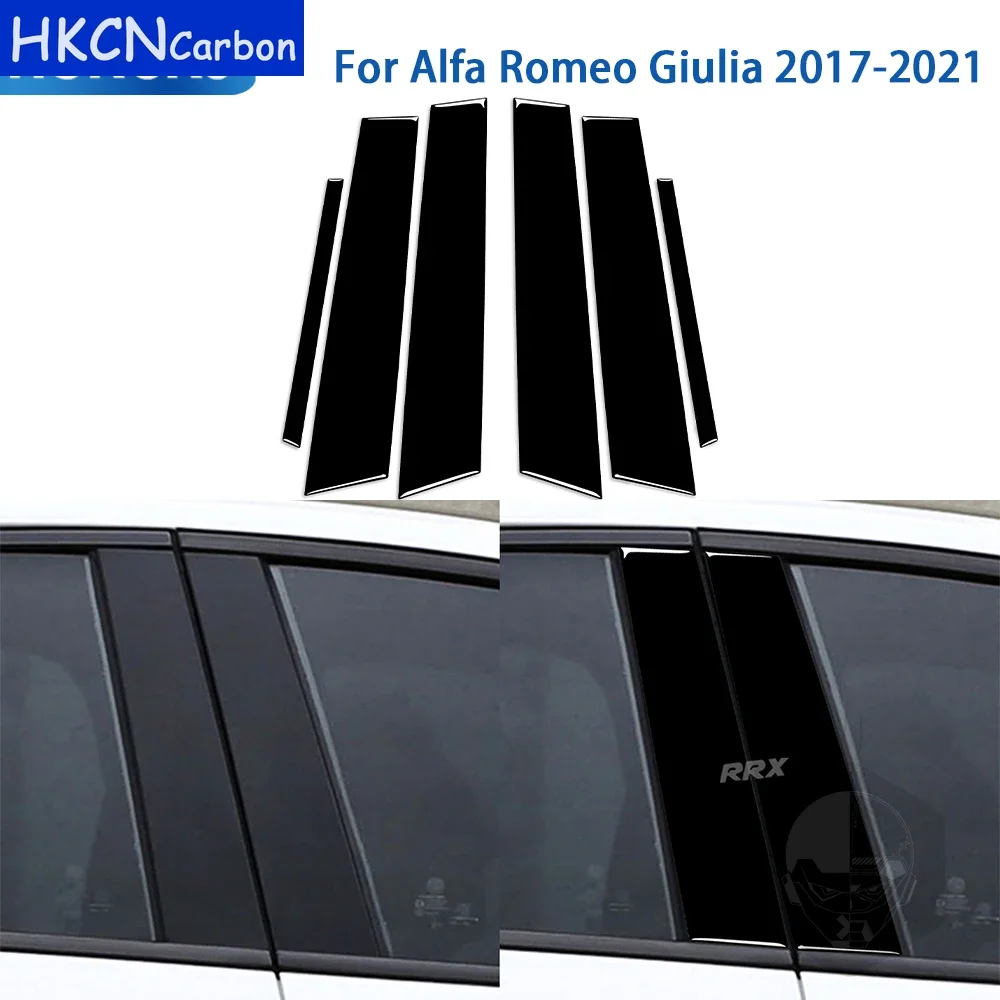 

For Alfa Romeo Giulia 2017 2018 2019 2020 2021 Accessories Car Black Plastic Interior B Pillar Trim Sticker Decoration