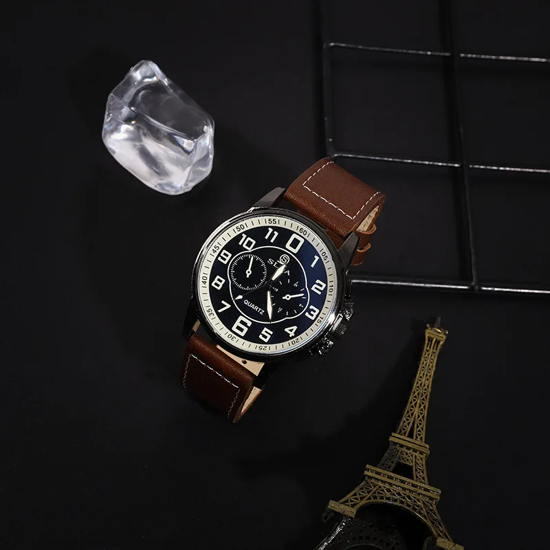 

Mens Exquisite Male Leather Quartz Wristwatch Business Gentle Clock Casual Watch Elegant Relogio Masculino Fashion Saati Gift