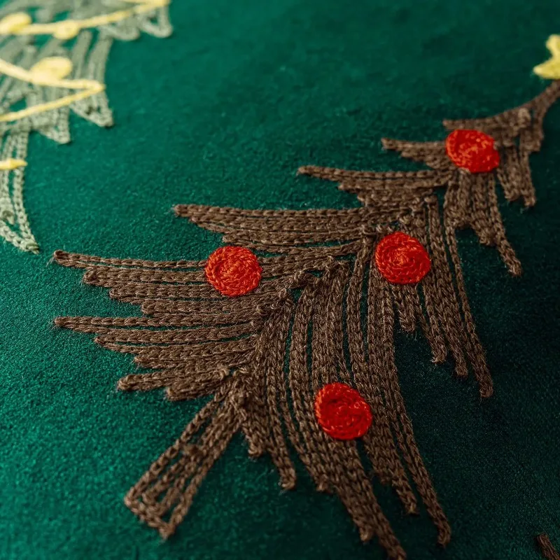 45x45 سنتيمتر شجرة عيد الميلاد المطرزة غطاء الوسادة ، احتفالي غرفة المعيشة ديكور ، 2025 2026 عيد الميلاد والعام الجديد هدية