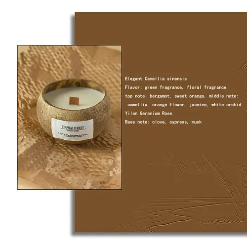 Coconut Shell Aromatherapy Candle Essential Oil Fragrance Premium Plant Wax Fragrance Home Companion - Image 7