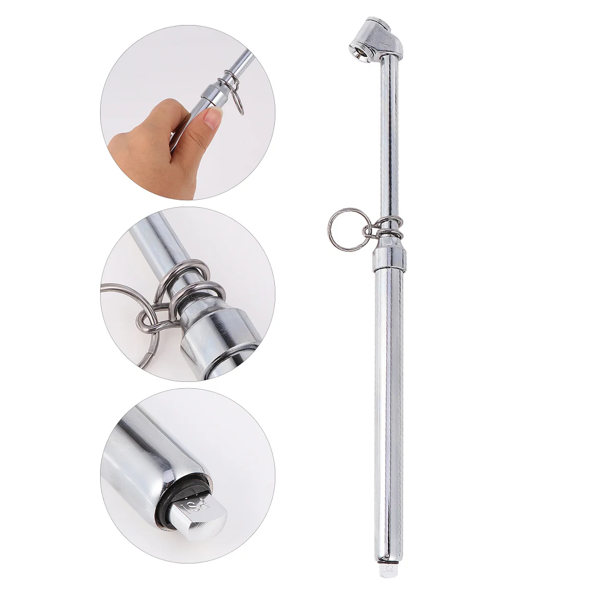 

1 pc Pencil Tire Pressure Gauge Metal Chrome Plated Portable Air Gage For Car Truck Suv Rv Atv Motorcycle Tyre Checker Repair