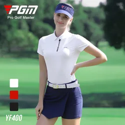 PGM Golf Women's T-Shirts Sports Leisure Summer Short Sleeve Lady Clothing Elasticity Quick Dry Breathable YF400 Wholesale