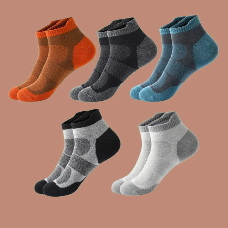 5 Paar Herren Socken Knöchel dicke Strick Sports ocken atmungsaktiv schnell trocken tragen widerstands fähig kurz laufende neue Frühling hochwertige Socken