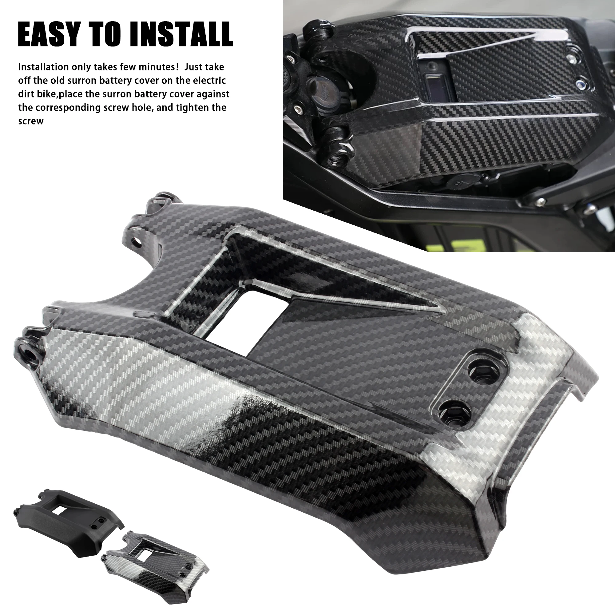 

For Surron Light Bee X S Electric Bike Battery Cover Motorcycle Accessories Imitation Carbon Fiber Electric Bike Modified Parts