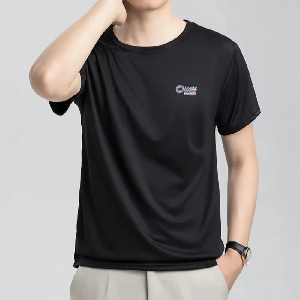 

Motorcycle Simple breathable pure cotton T-shirt O-neck loose short-sleeved sports men's casual T-shirt sports