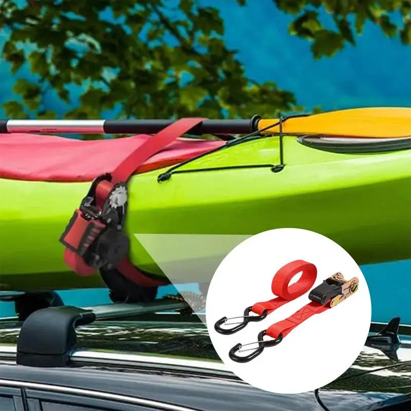 Ratchet Straps Heavy Duty Motorcycle Trucks Heavy Duty Straps With Hook Cargo Transportation Vehicle Binding Cords For Traveling