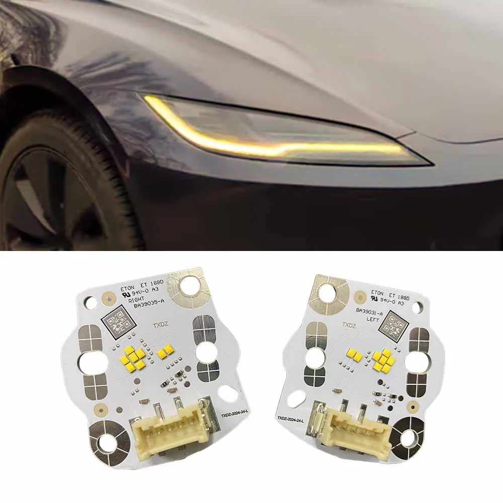 

Yellow Angel Eyes DRL Boards For Tesla Model 3 2024 Daytime Running Lights Daylight Refit Blue Red Superbright Multicolor DRL