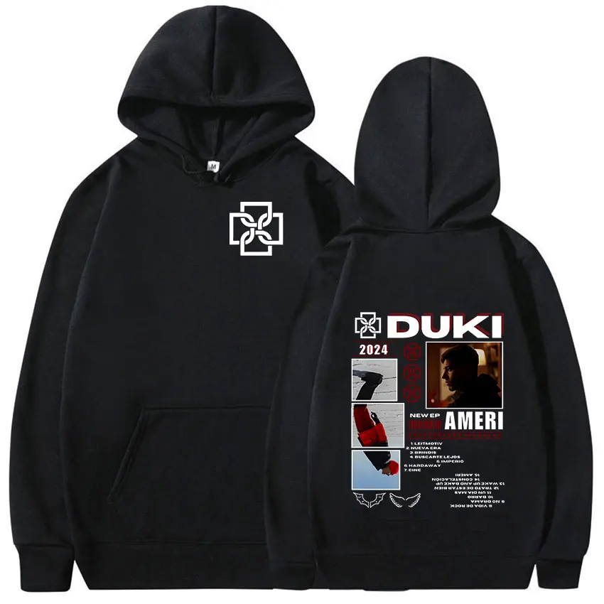Rapper Duki ADA Tour 2024 New Hoodie Rap Men\'s Hip Hop Loose Pullover Sweatshirt High Quality Vintage Oversized Hoody Streetwear