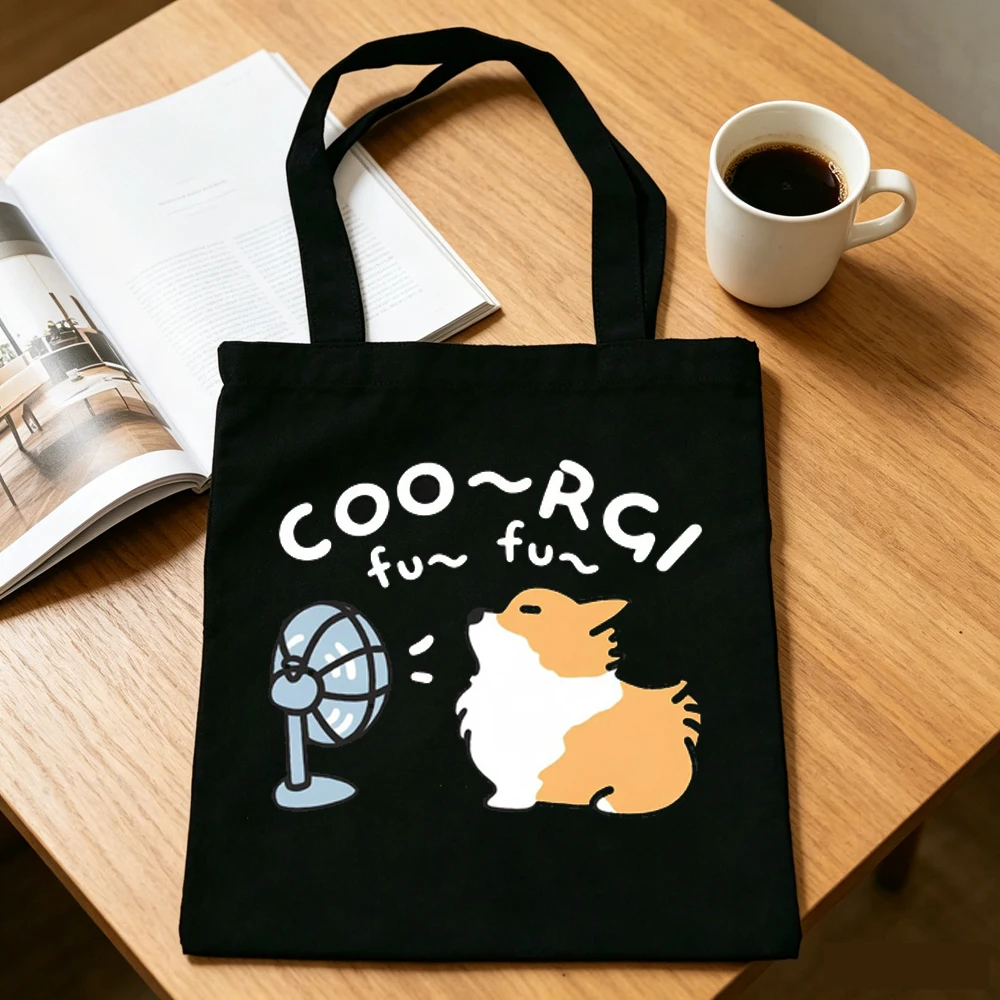 Corgi tote bag y2k totebag shoulder  shopper canvas  woman