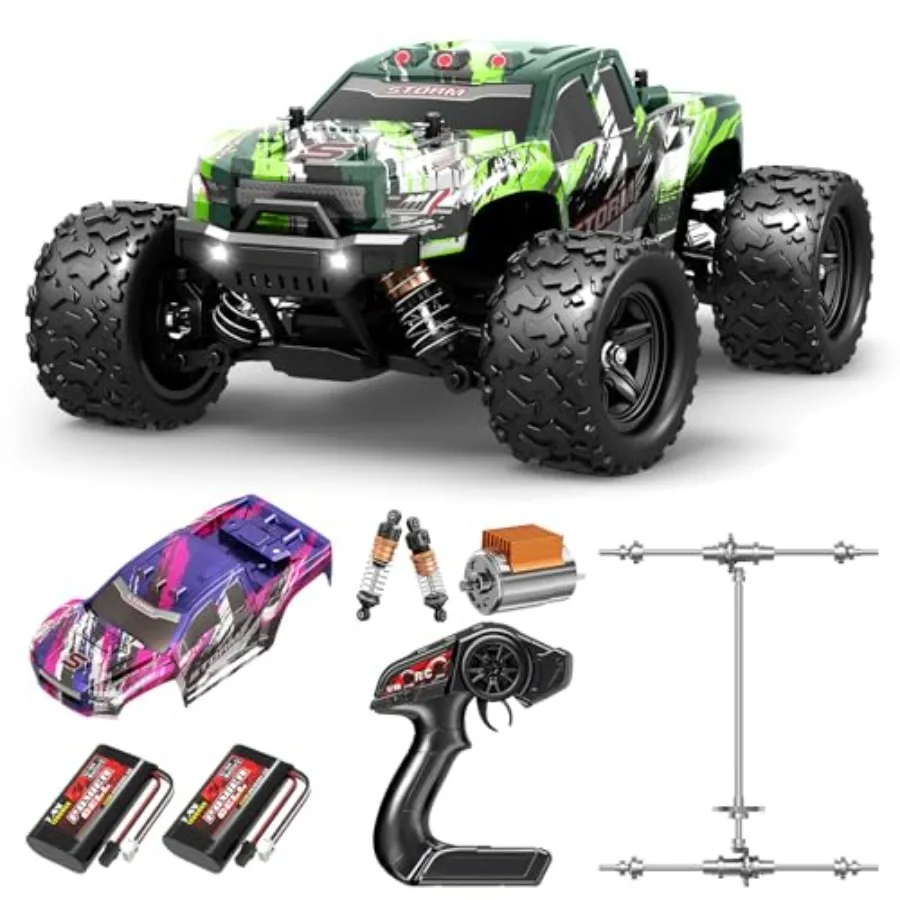 

1:18 All Terrain RC Car for Adults Boys 4WD Off-Road RC Truck High Speed Fast 40+ KPH 4X4 Waterproof Remote Control Car with 2