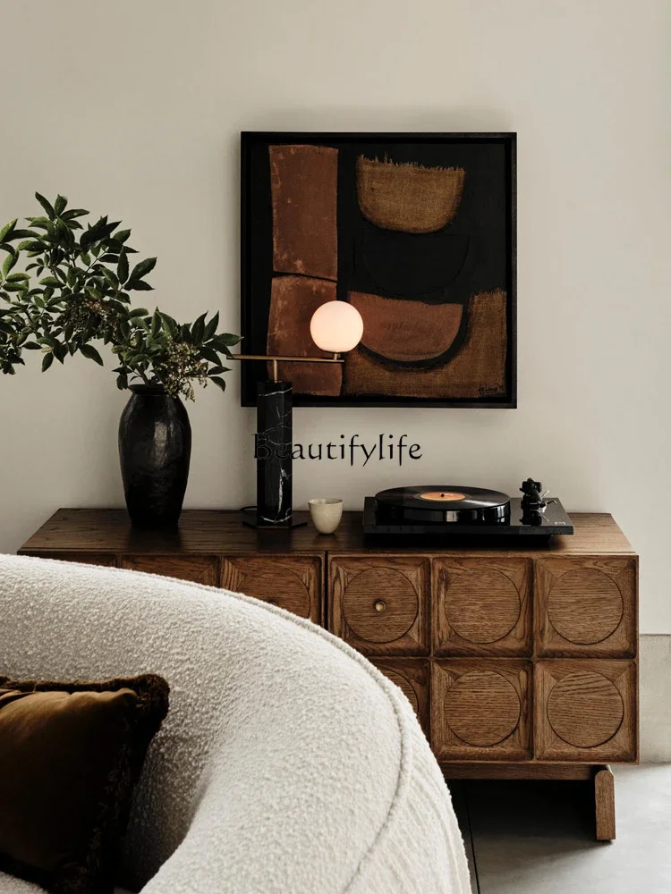 N خزانة جانبية خزانة على الطراز الفرنسي سجل صامت خزانة الشاي خزانة المدخل جدار المطبخ الأوسط القديم #3